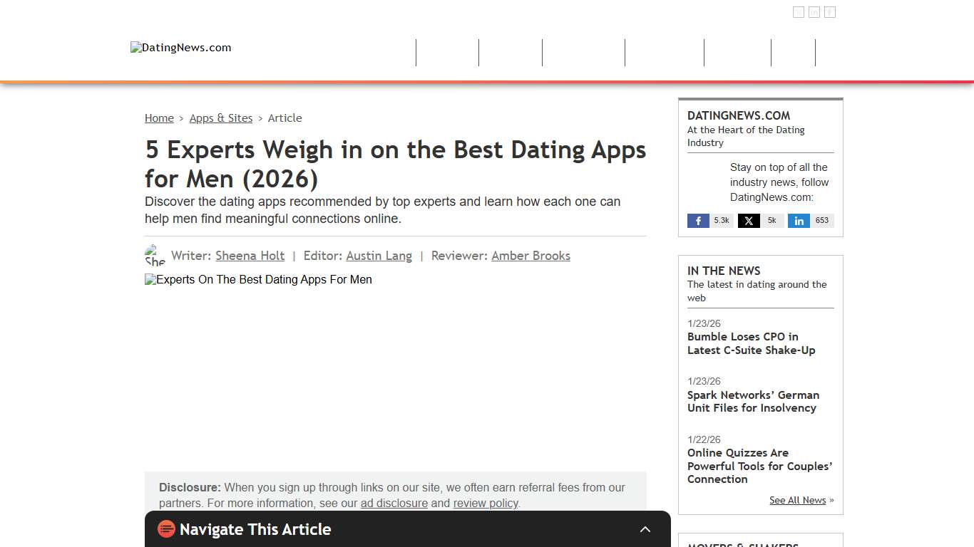 5 Experts Weigh in on the Best Dating Apps for Men (2026)